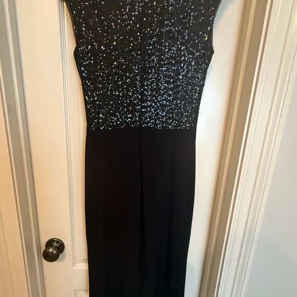 Ralph Lauren Short Black Sequined/Jersey Dress Size 4 - Picture 2 of 4